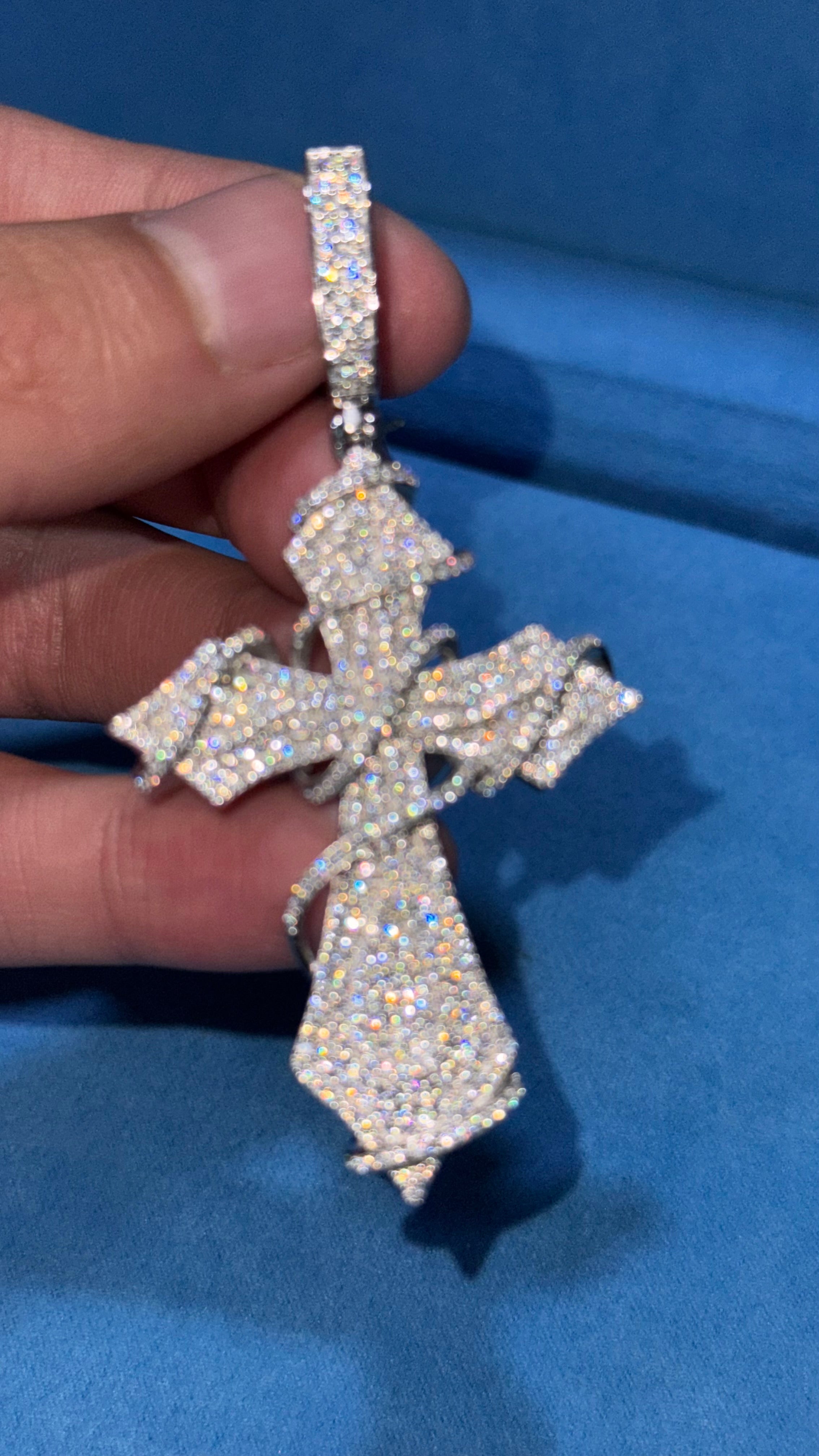 Dije CruzEsp Moissanita Plata.925