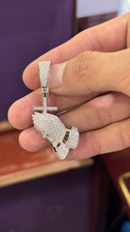 Dije CruM Moissanita Plata.925