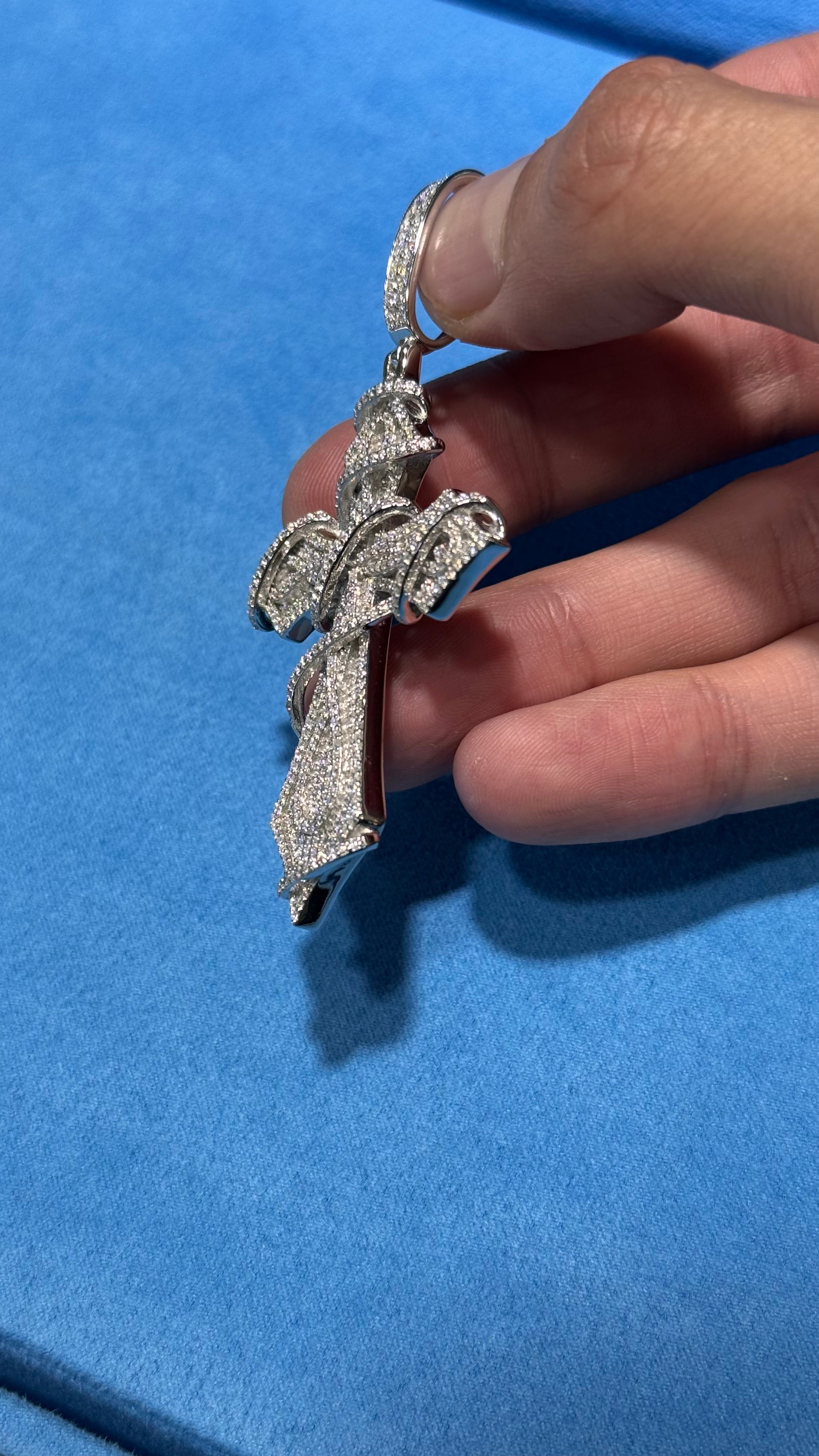 Dije CruzEsp Moissanita Plata.925