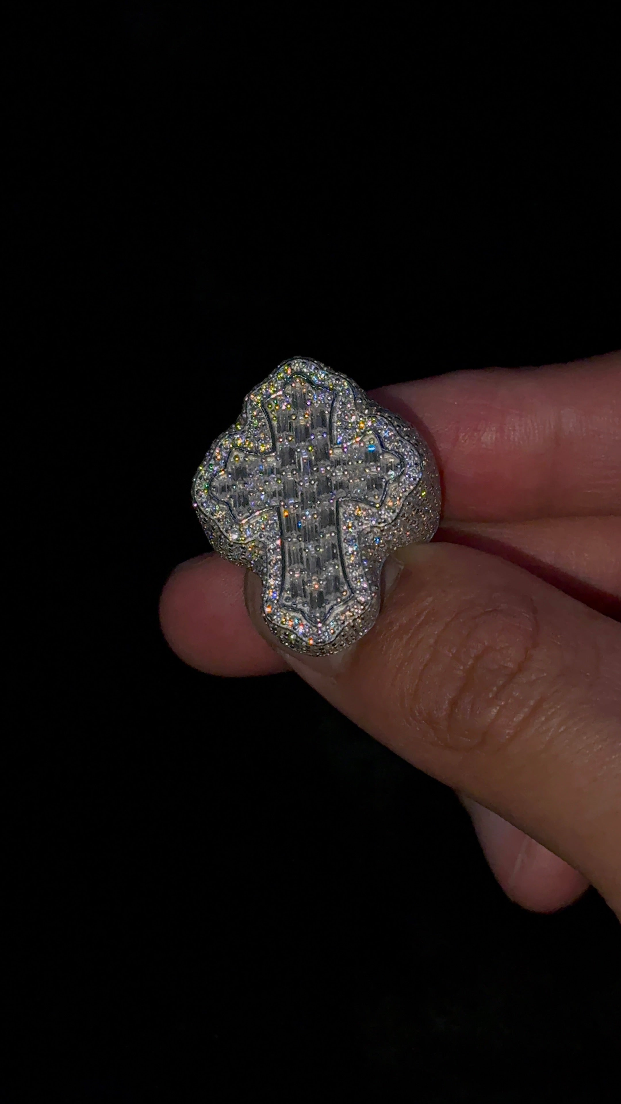 Anillos Cruz Moissanita Plata.925